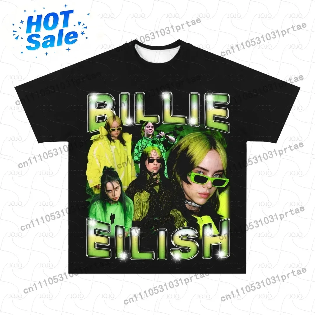 Summer Clothing Men 2025 - Футболка с ретро-принтом Billie Eilish, летняя