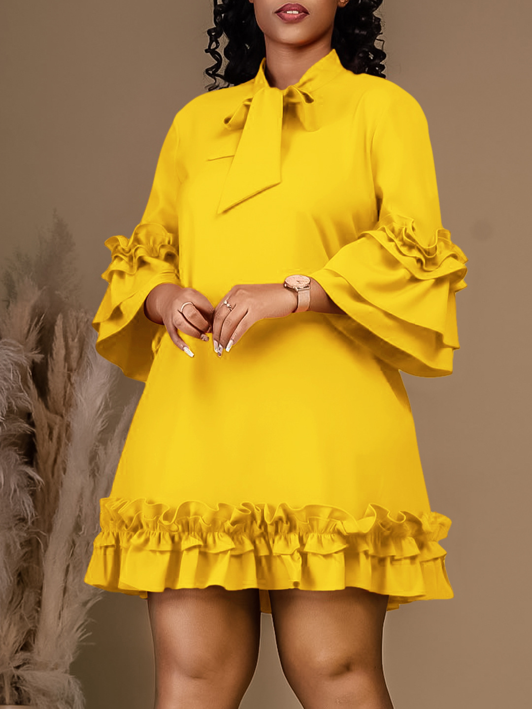 Yellow Summer Clothing - Индивидуальное летнее элегантное африканское женское платье