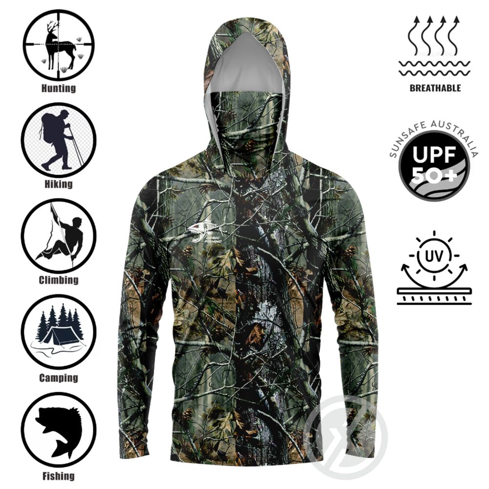 Summer Clothes - Рыболовная рубашка с капюшоном UPF50+ со