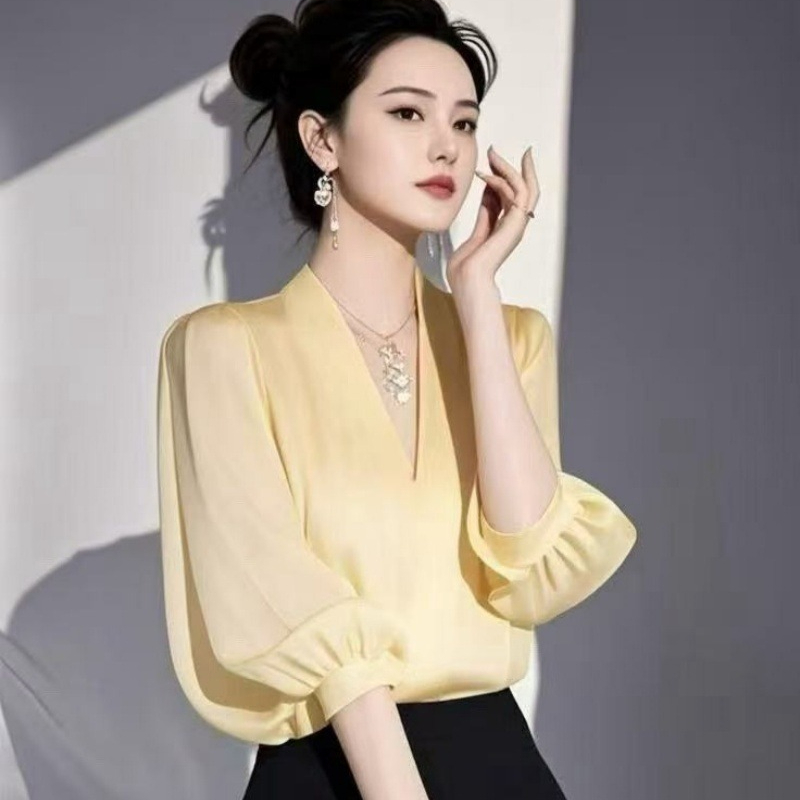 Yellow Summer Clothing - Винтажные женские блузки, шифоновые рубашки, модные