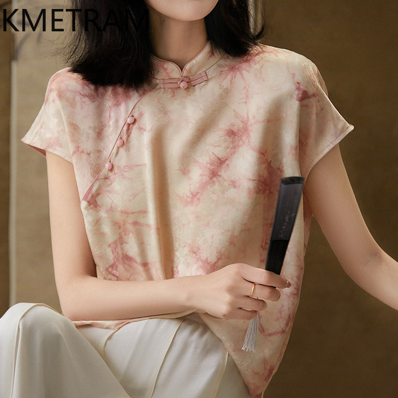 Quality Summer Clothing For Women - KMETRAM 100% шелковая блузка, женские летние