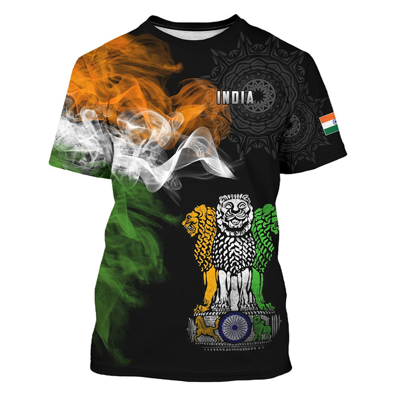 Summer Clothing India - Футболка с принтом флага Индии, мужская