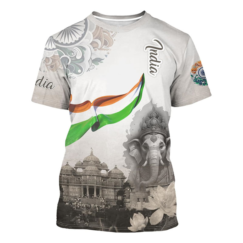 Футболка с принтом флага Индии – обзор и цена Summer Clothing India