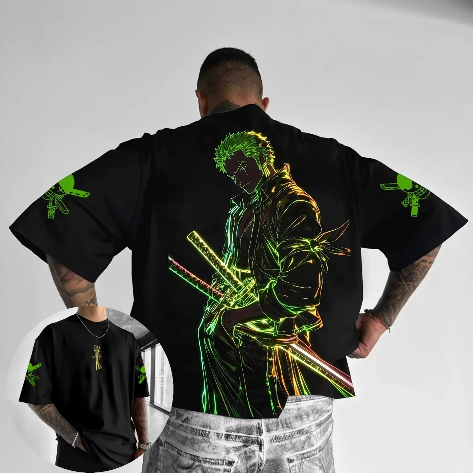 Летняя цельная футболка с рису – обзор и цена Summer Clothing Men 2025